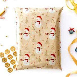 20 Pcs- Snowman Christmas Poly Mailers 10"x13" No Padding